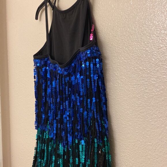 WEISSMAN Dance Costume flapper colorful black fringe Boom Boom 10926 adult SA - Picture 4 of 11
